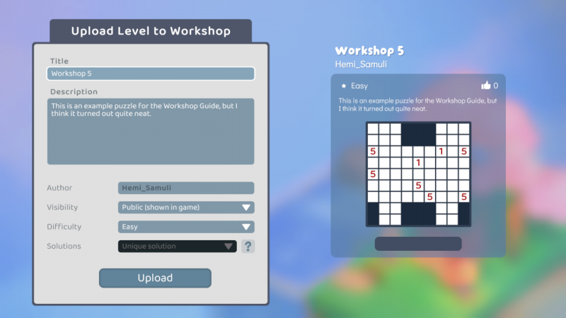 Nurikabe World: как загрузить пользовательские уровни и кампании в Workshop