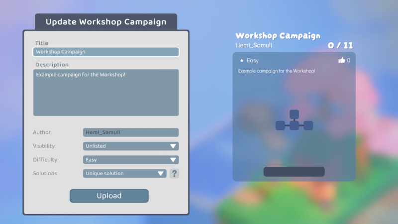 Nurikabe World: как загрузить пользовательские уровни и кампании в Workshop