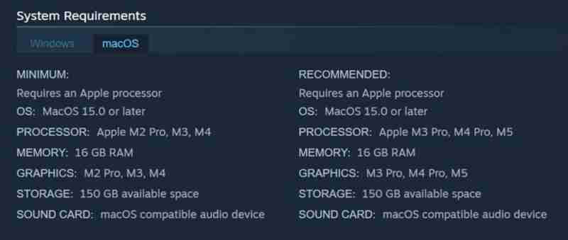 Системные требования Crimson Desert для macOS