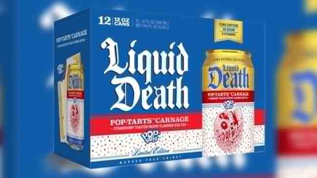 В результате сотрудничества Liquid Death и Pop-Tarts классическая закуска превратилась в холодный чай.